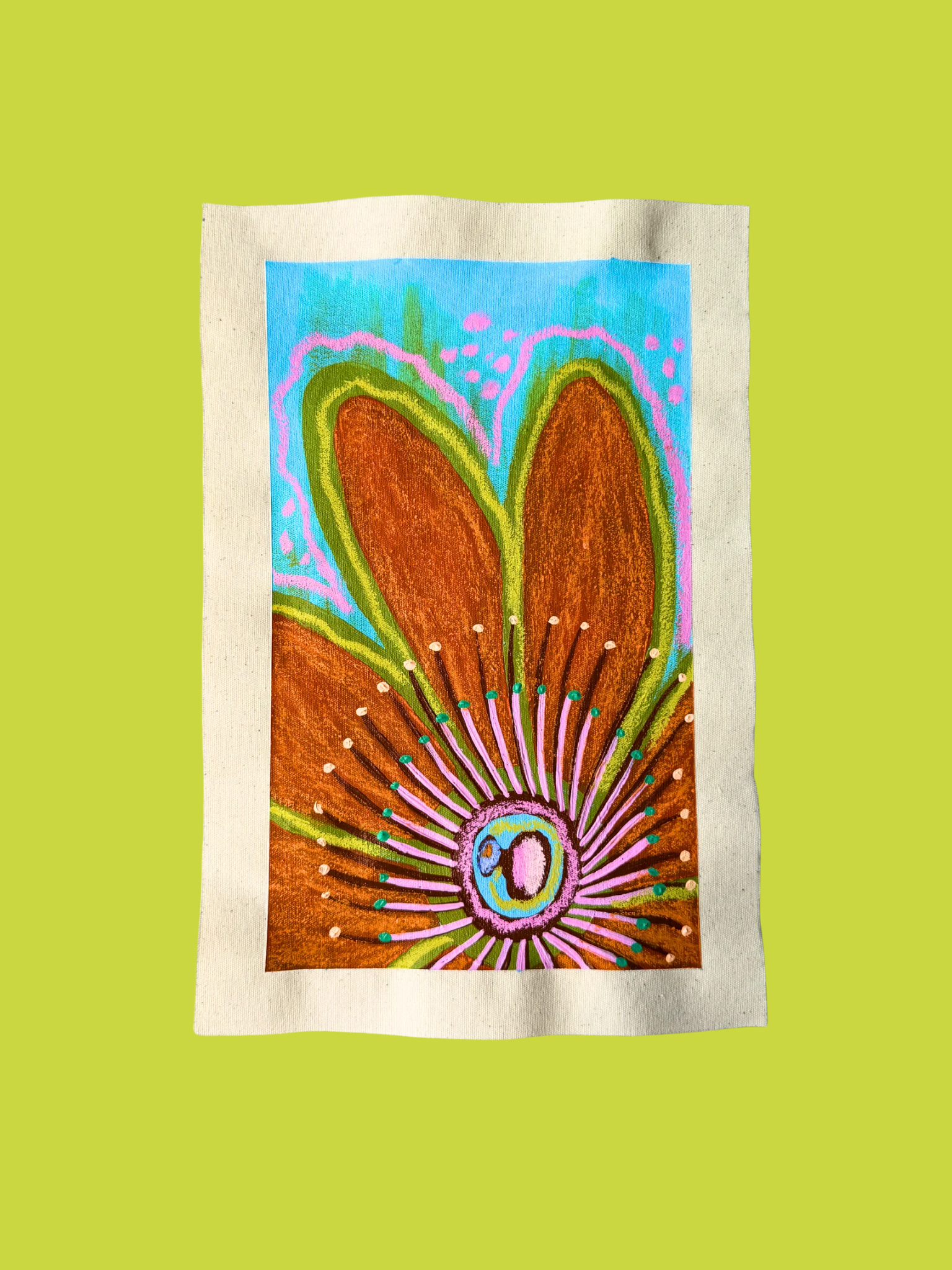 Raw Canvas - Original Floral Painting