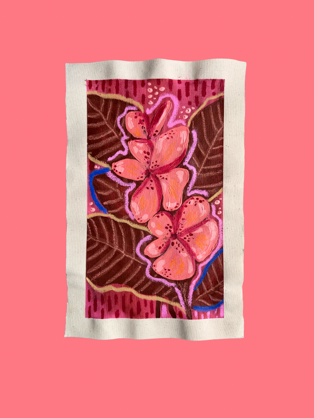 Raw Canvas - Original Floral Painting