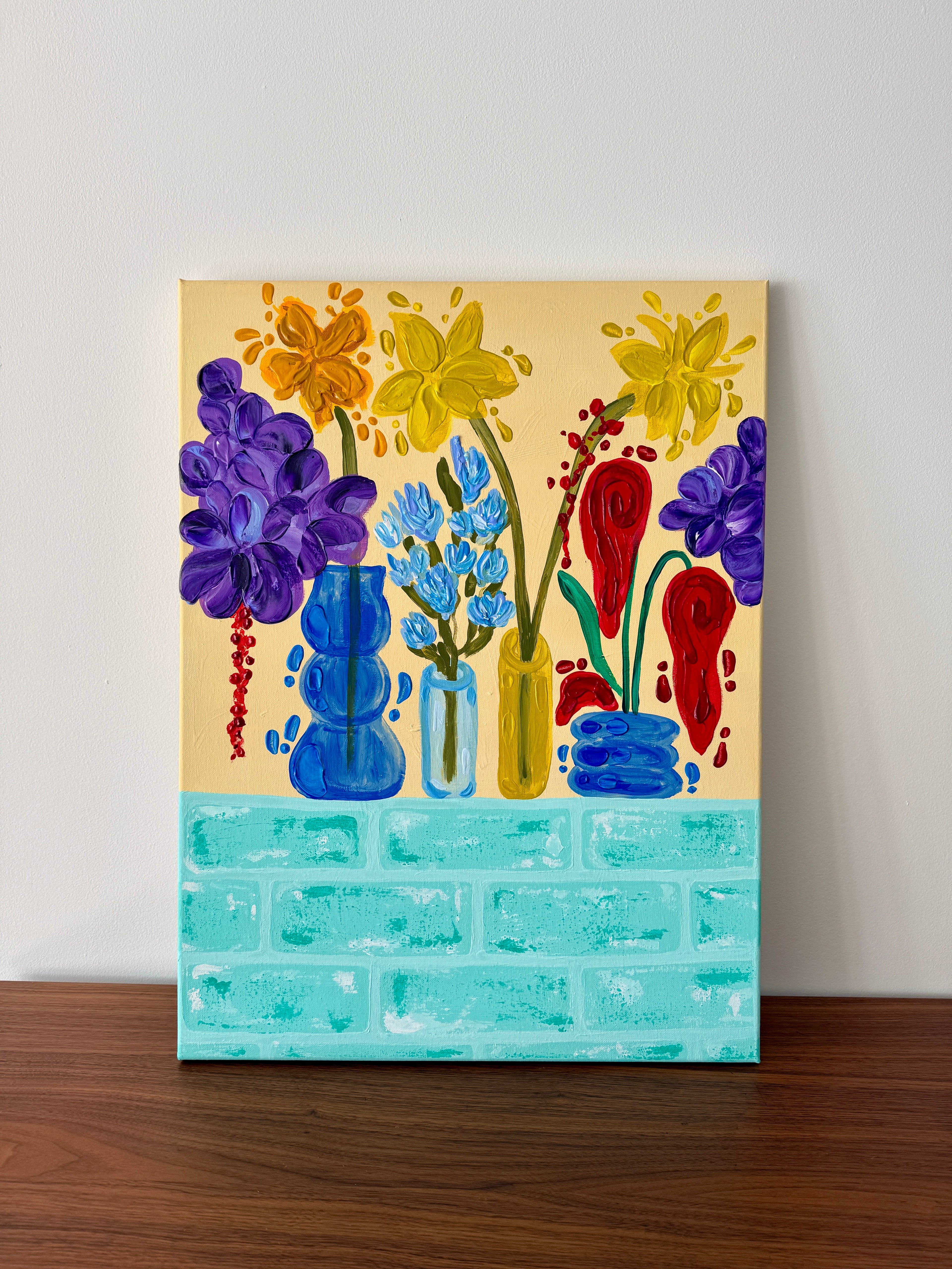 Bottled Blooms - Original Floral Painting