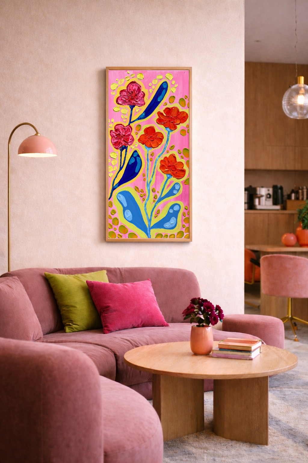 Bloomwave I - Original Textured Floral Painting