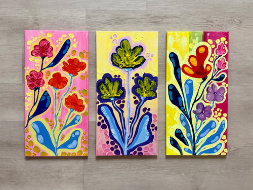 Bloomwave II - Original Textured Floral Painting