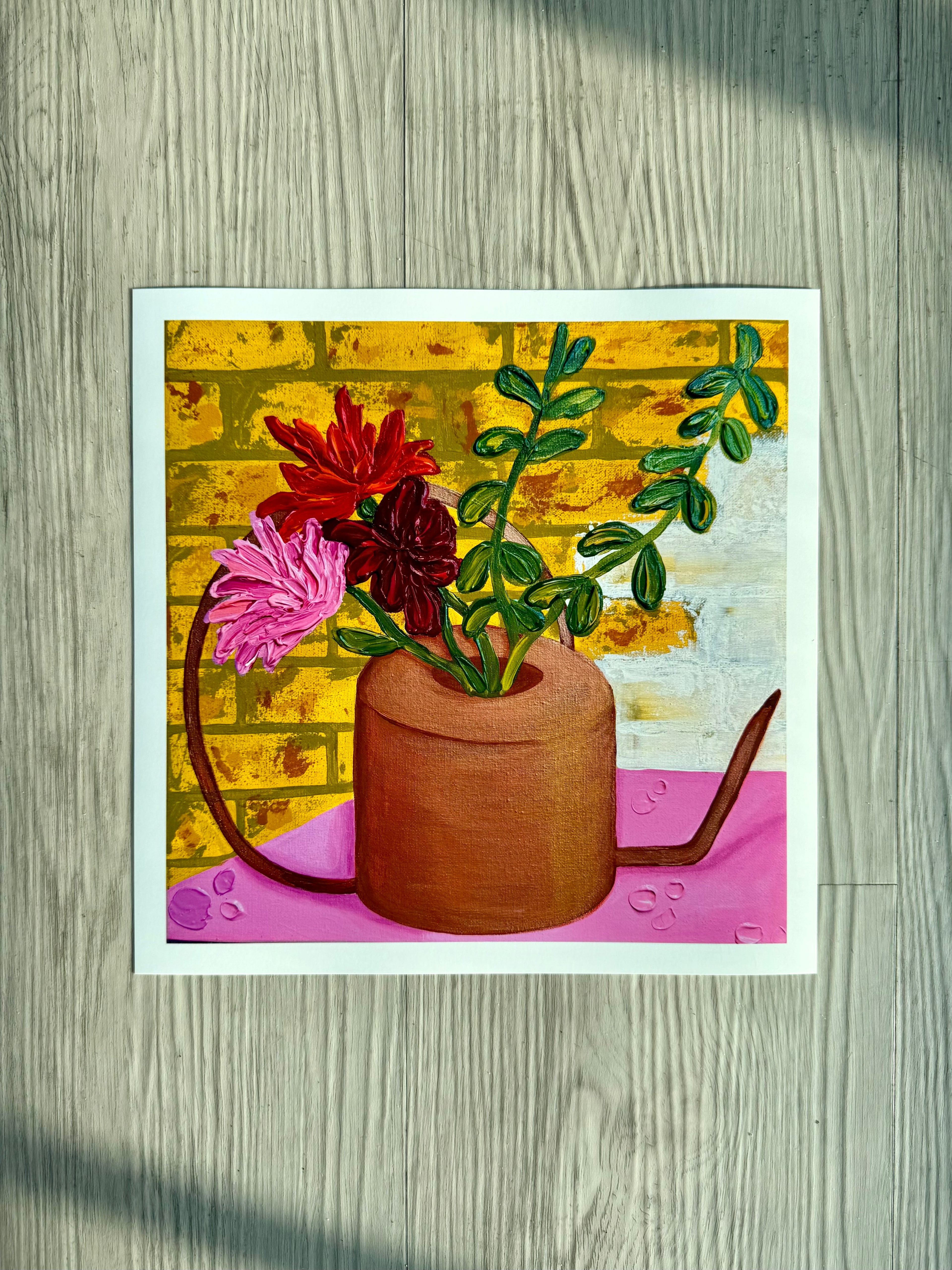 Water Me With Intention - Floral Art Print