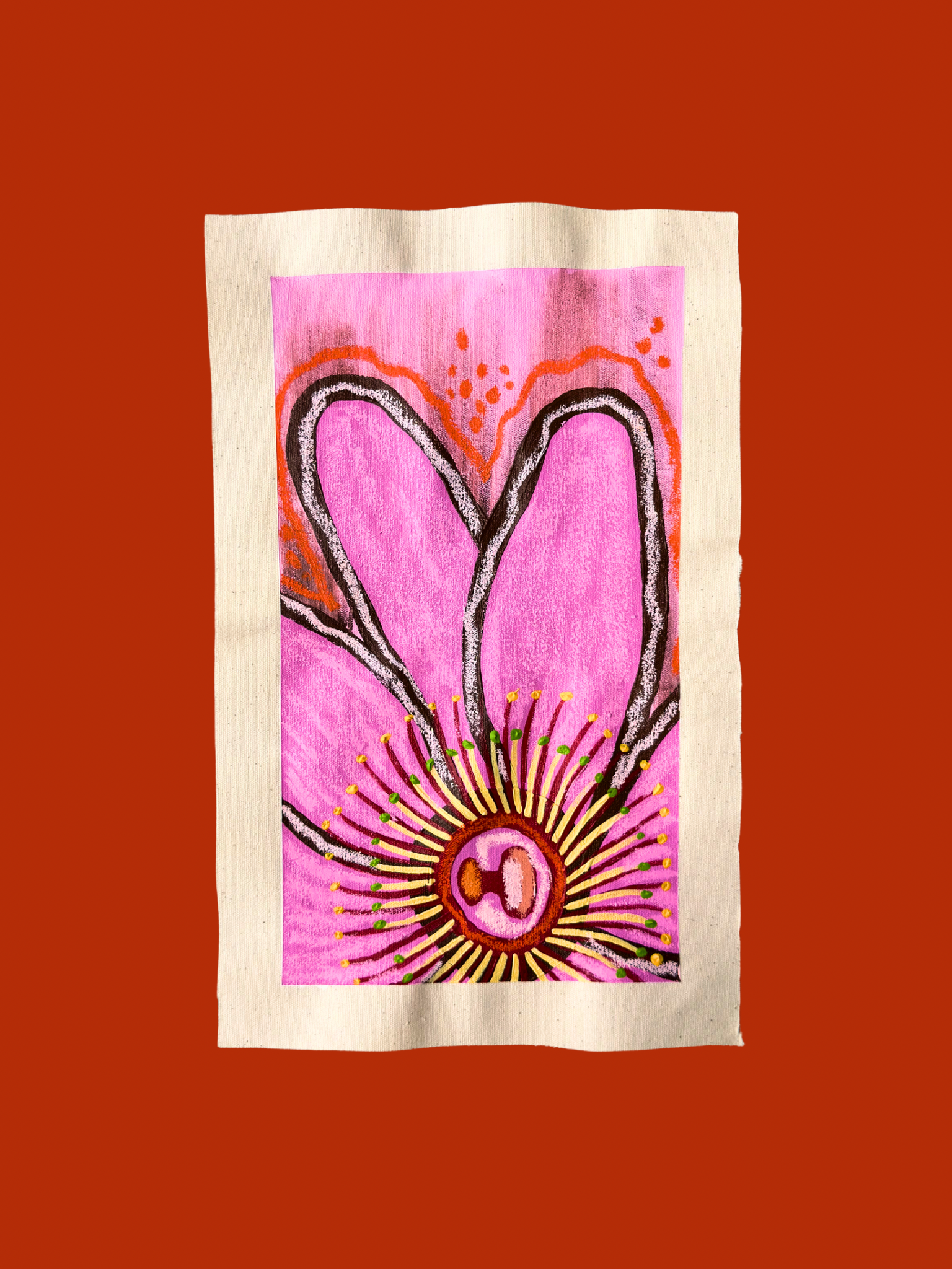 Raw Canvas - Original Floral Painting