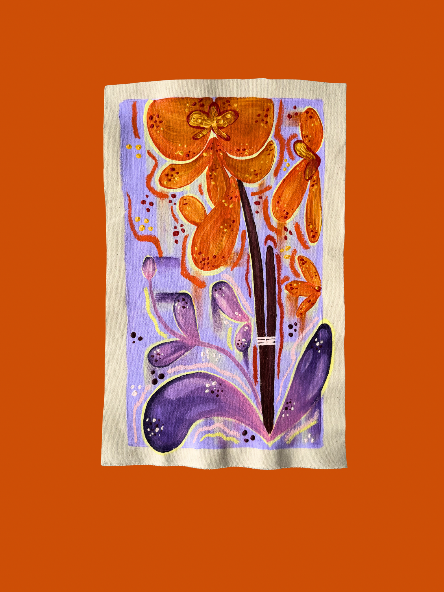 Raw Canvas - Original Floral Painting