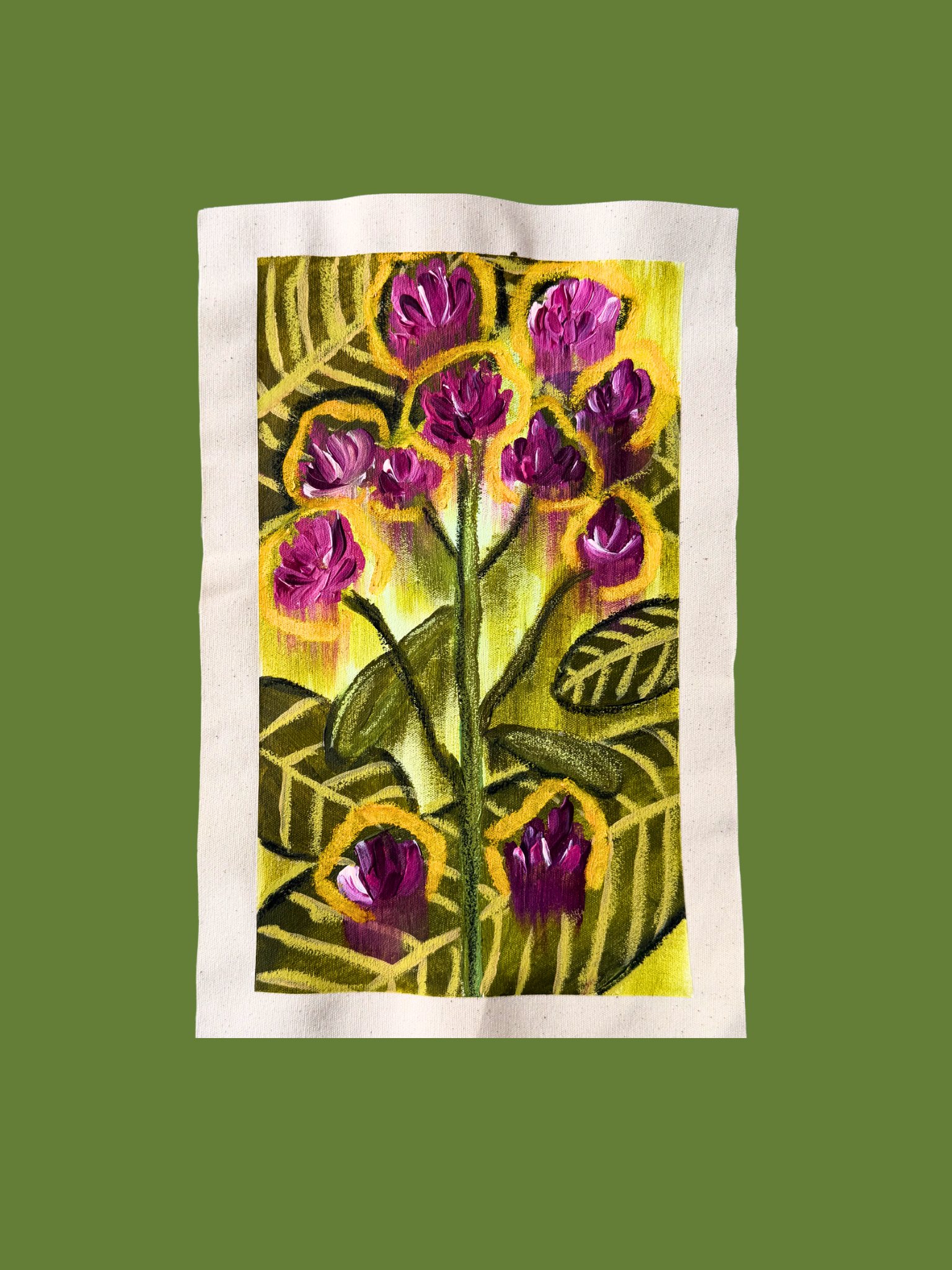 Raw Canvas - Original Floral Painting