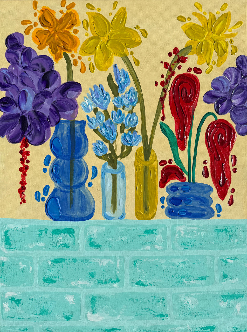 Bottled Blooms - Vibrant Art Print