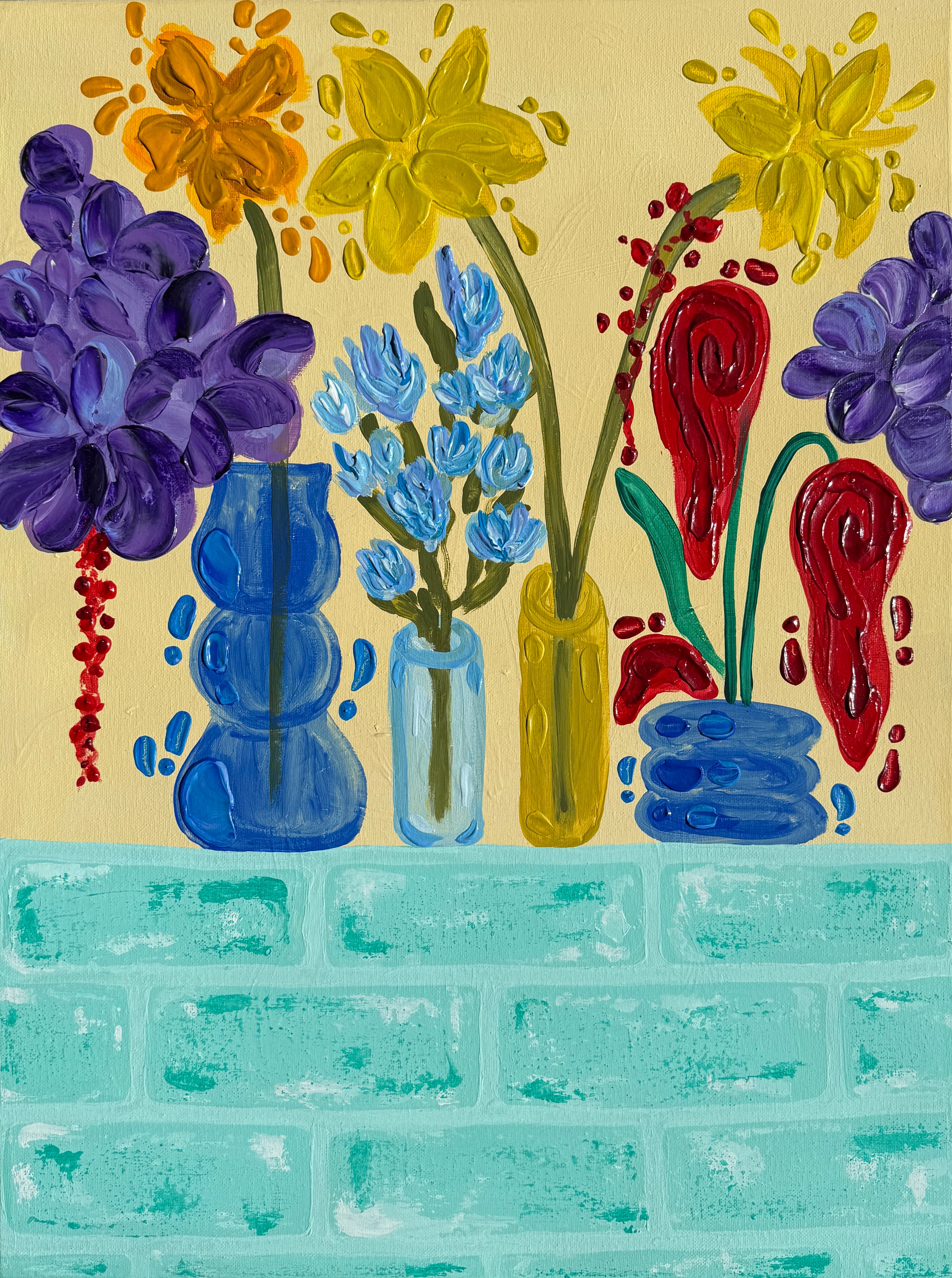 Bottled Blooms - Vibrant Art Print