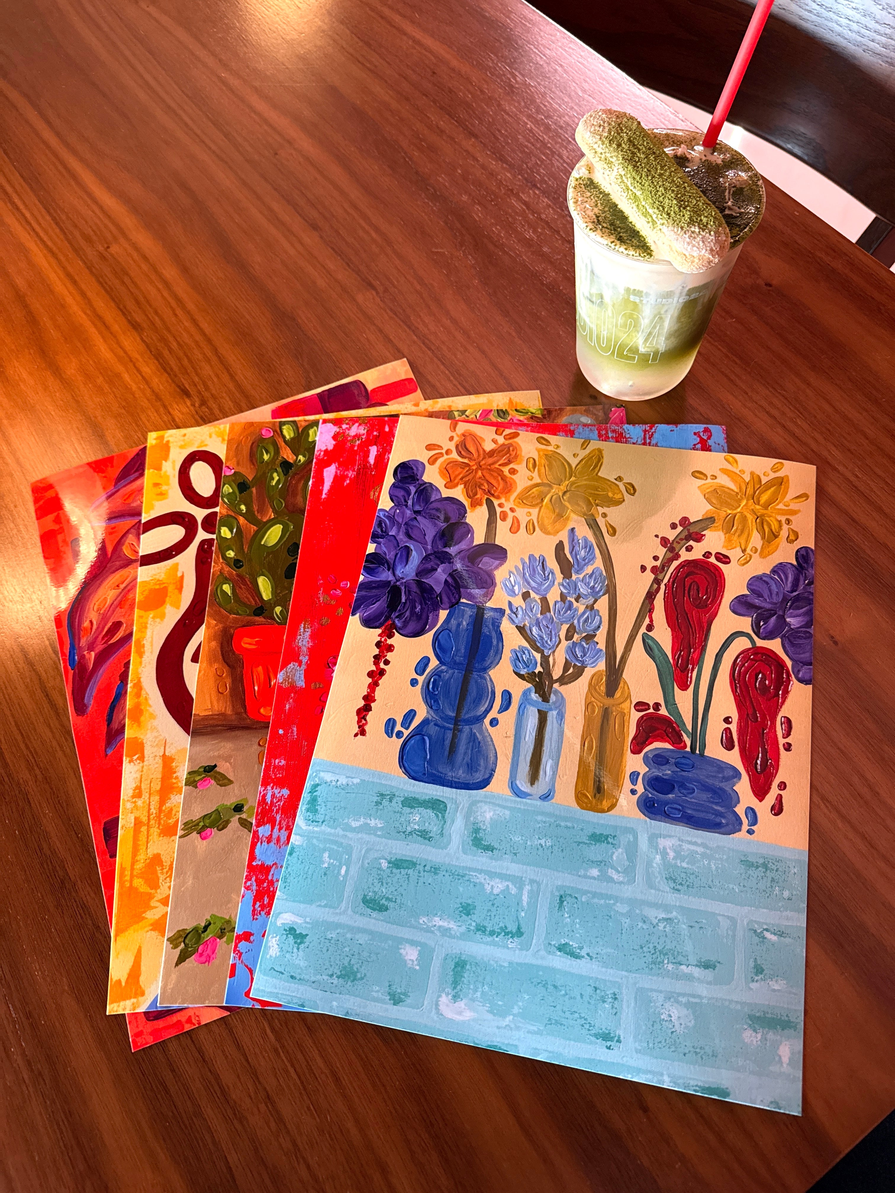 Bottled Blooms - Vibrant Art Print