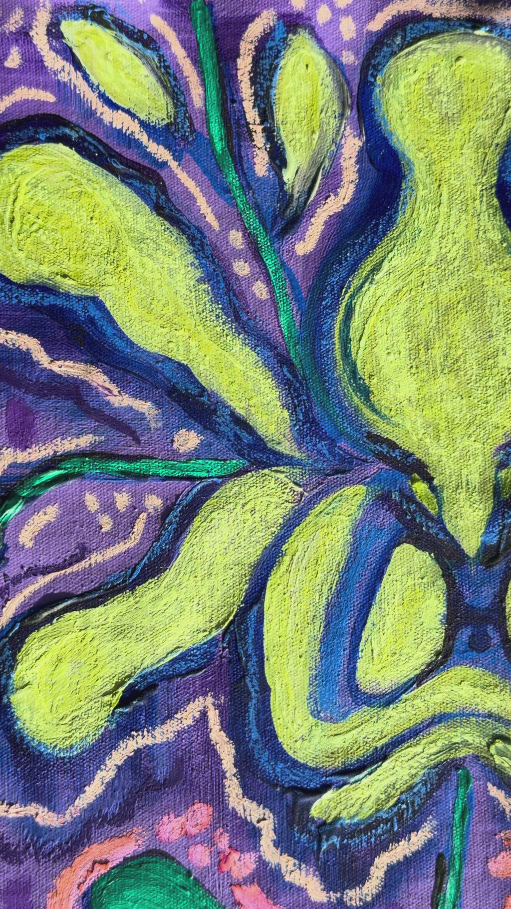 Raw Canvas - Original Floral Painiting