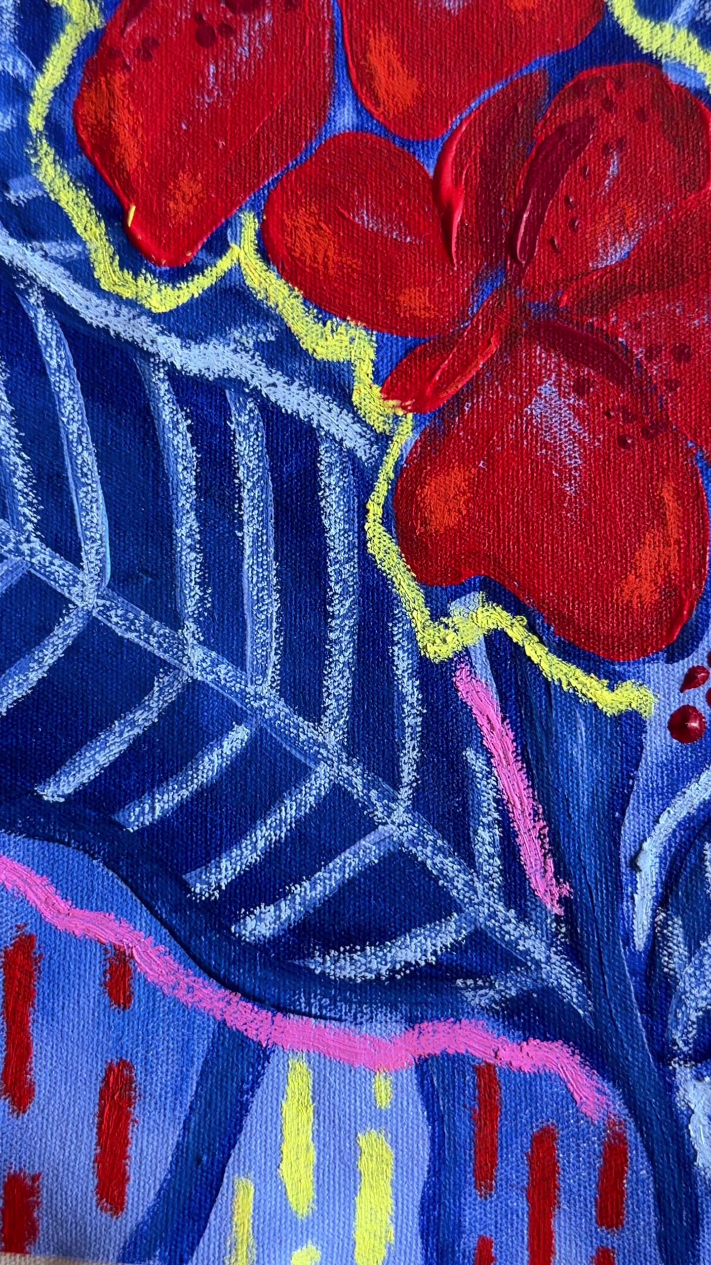 Raw Canvas - Original Floral Painting