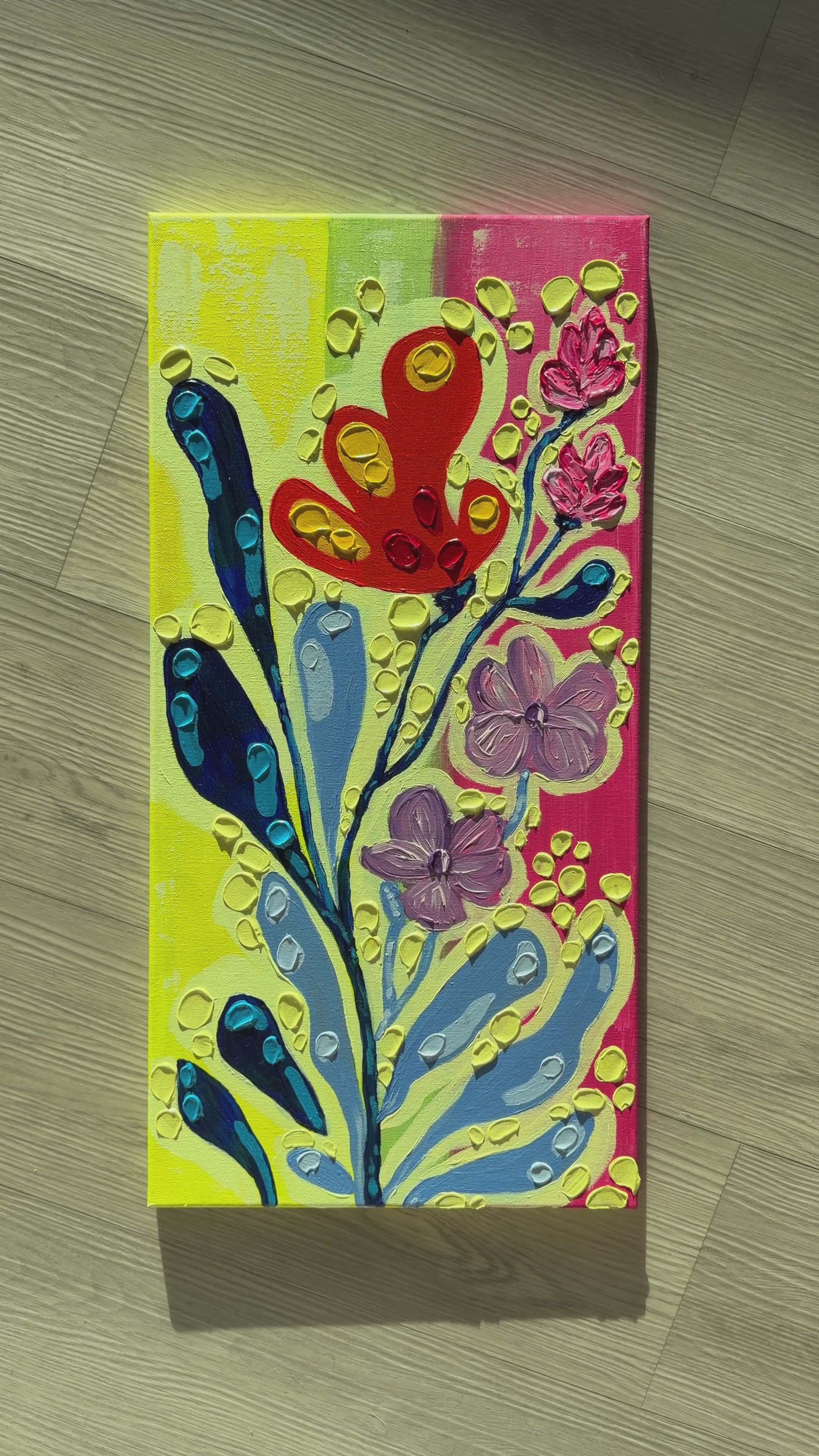 Bloomwave III - Original Textured Floral Painting