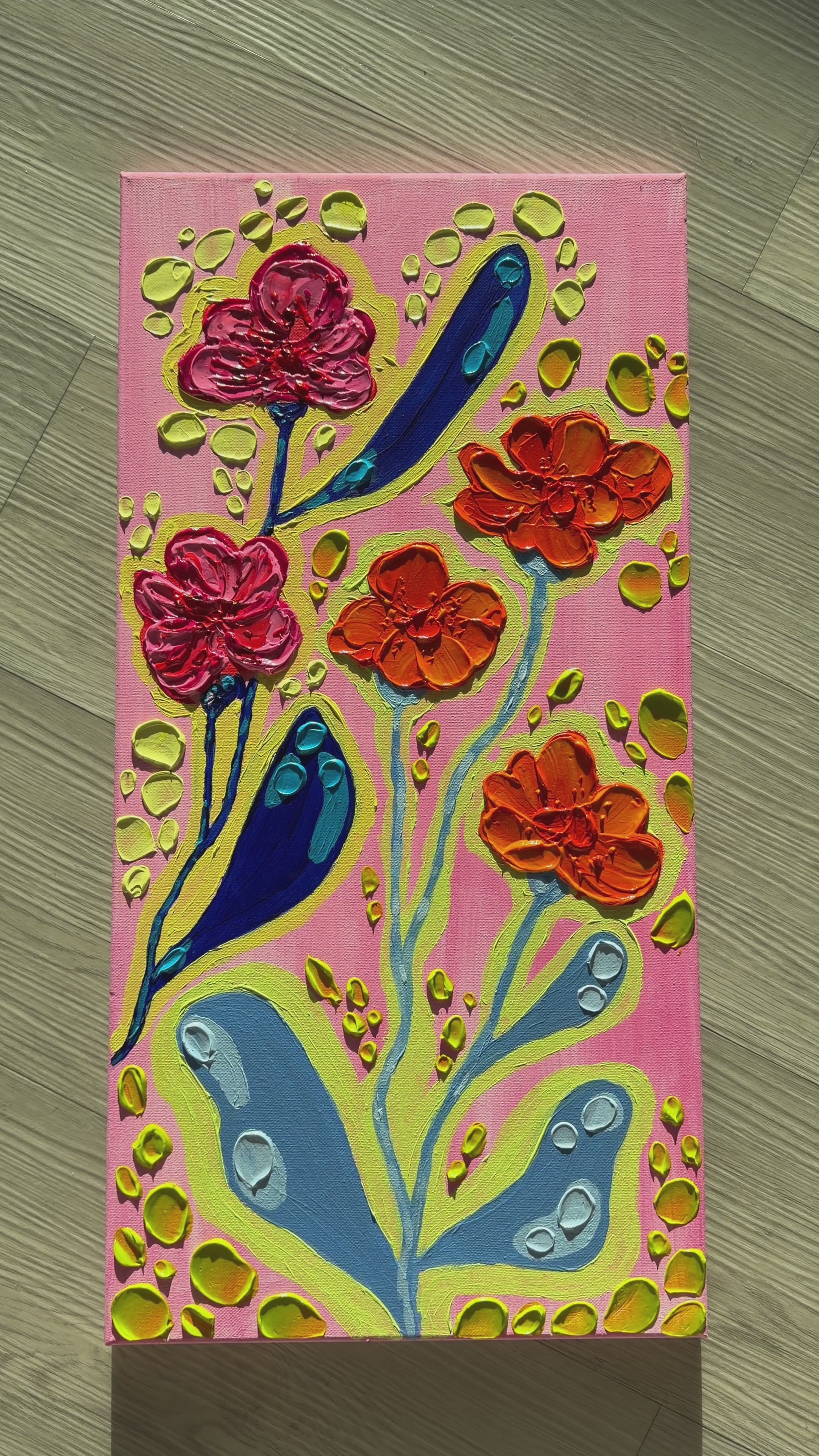 Bloomwave I - Original Textured Floral Painting