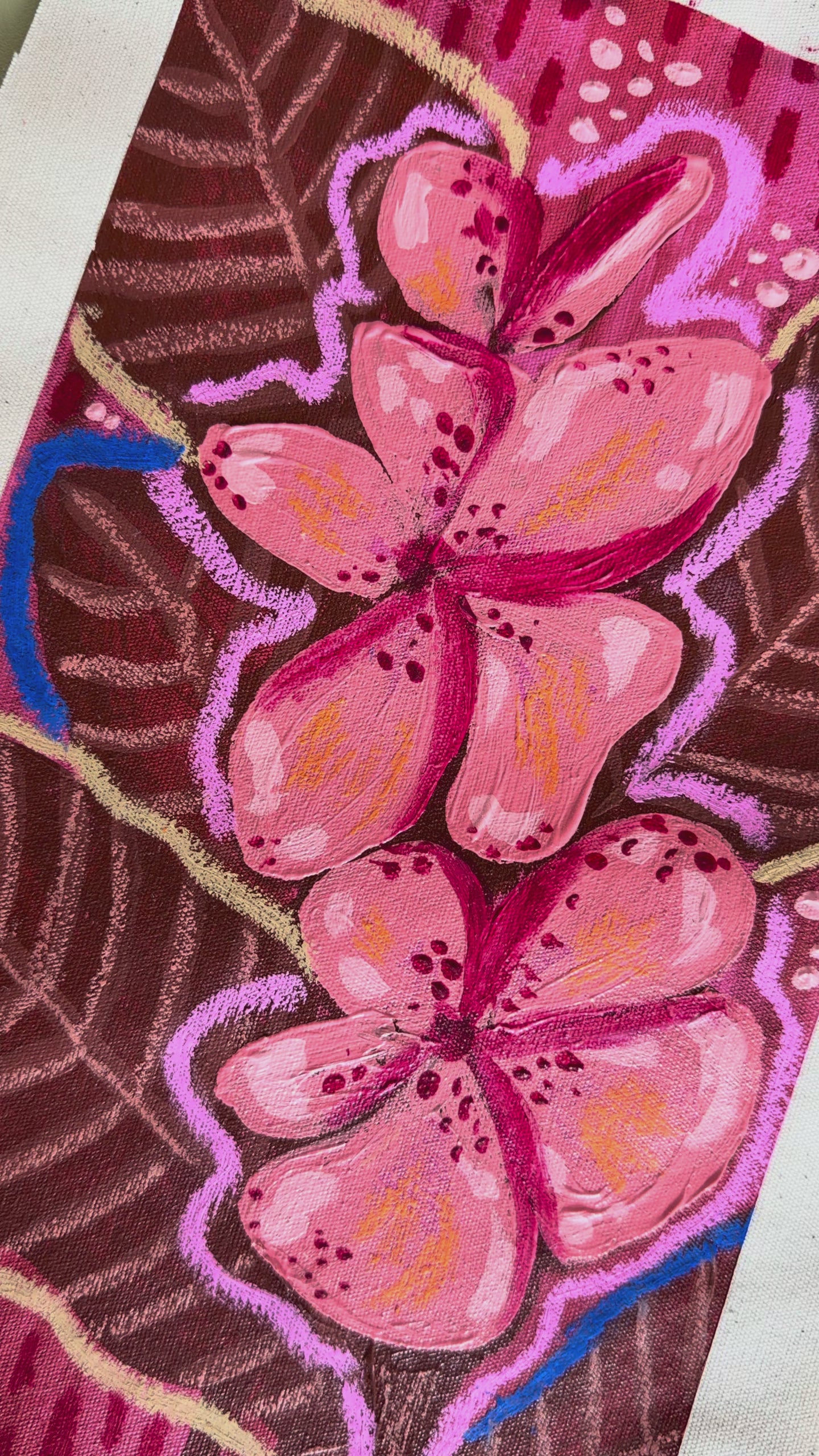 Raw Canvas - Original Floral Painting