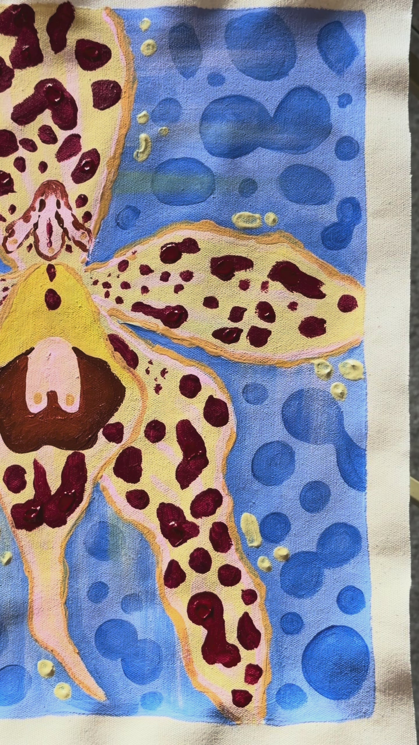 Raw Canvas - Original Floral Painting
